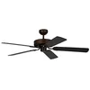 Image de Ventilateur de plafond Pepeo Potkuri, sans éclairage, revêtement bronze antique, pâles de couleur noire