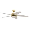 Image de Ventilateur de plafond Melton par Pepeo avec eclairage et télécommande incluse revêtement laiton, pâles blanc, 132 cm