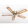 Image de Ceiling fan Kisa Deluxe antique brass without light - wings oak / walnut including pull switch