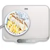 Image de ADE Grande balance de cuisine électronique à grande surface en acier inoxydable pour une pesée précise jusqu'à 15 kg. Fonction tare (tare), maintien automatique. Incl. batterie. Argent | KE1601 Ladina