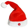 Image de lux.pro Bonnet du Père Noël Dansant Chantant Accessoire de Noël Festif 39 x 22 cm Rouge Blanc
