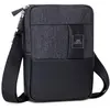 Image de Rivacase Sac à bandoulière pour tablettes jusqu'à 8" - Sac à bandoulière en cuir synthétique et polyester de qualité supérieure avec bandoulière réglable, Noir, s
