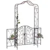 Image de DanDiBo Arche de jardin avec porte en métal 101759 - Arche de jardin avec portail - 240 x 185 cm