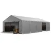 Image de TOOLPORT Tente de Stockage 5x10 m bâches en PVC 750 N Gris imperméable avec Cadre de Sol