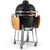 Image de Klarstein Kingsize Kamado Grill (barbecue en céramique, très large set d'accessoires : pierre à pizza, pierre déflecteur, 2 étages grill, rack pour les côtes de porc, etc.)