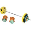 Image de GORILLA SPORTS® Kit Haltères 97,5kg - Set en Caoutchouc, Grip avec Barre Longue de 170cm et Deux Barres Courtes de 35cm avec Stop disque - pour Musculation, Gym, Domicile, l'Haltérophilie, Fitness