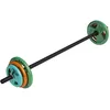 Image de Gorilla Sports Barre d'aérobic légère, 130cm + 17,5kg de Poids Grip en Caoutchouc