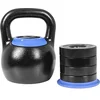 Image de GORILLA SPORTS® Kettlebell Réglable - 16 kg / 24 kg, avec 4 Plaque de Poids et Charge Variable, en Fonte - Haltère à Boule, Poid Russe, pour Musculation, Entraînement, Exercice, Fitness, Gym, Domicile