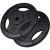 Image de Gorilla Sports® Disques Poids - 1,25/2,5/5/10/15/20kg, Set 2/27,5/30kg, Ø 30/31mm, Fonte, Argent/Noir - Ensemble Plaques d'Haltères, Musculation, Fitness, Gym