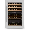 Image de KLARSTEIN Vinsider 35D Réfrigérateur à vin et boissons, 128 litres, 41 bouteilles, 6 étagères en bois, réfrigérateur encastré, porte en acier inoxydable, éclairage intérieur LED, noir-argent