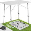 Image de tectake® Table Pliante de Pique Nique 80 x 60 x 68 cm Table de Camping Pliante Exterieur en Aluminium Légère & Compacte Brocante Tables a Manger Tapisser Hauteur réglable