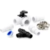 Image de Zelsius Kit de dérivation de piscine 12 pièces | Valve universelle à 3 voies pour pompe à chaleur, chauffage solaire de piscine, robinet d'arrêt, raccords de tuyau 32/38 mm, colliers de serrage en T,
