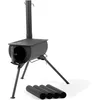Image de CampFeuer Poêle de tente | 58 x 86 x 240 cm | noir | Poêle à bois portable pour le camping, l'extérieur, la tente | Chauffage de tente camping, Réchaud de tente bois, Tent Stove