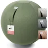 Image de VLUV Ballon-siège en Tissu SOVA, siège Ergonomique, Couleur: Pesto (Vert), Ø 60cm - 65cm, revêtement de Tissu d’ameublement de qualité supérieure, avec Une poignée de Transport et Un Anneau de Base
