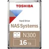 Image de Toshiba N300 16TB Internal NAS Hard Drive, 3.5'' SATA HDD, 7200 RPM, 24/7 Operation, Supports 1-8 Bay Systems, 128MB Cache, 180TB/Year workload, 3yr Warranty (HDEXZ11ZNA51F).