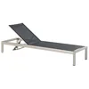 Image de Beliani Chaise Longue en Aluminium Noir Dossier Réglable en 4 Positions Moderne Fossato
