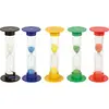 Image de EDUPLAY 120601 Lot de 5 sabliers grand format Ø 5,5 cm Hauteur 15 cm 30 secondes 1, 3, 5, 10 min