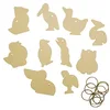 Image de EDUPLAY 370123 Lot de 10 porte-clés en bois en forme d'oiseau