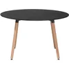 Image de Beliani Table de Salle à Manger 120 cm Ronde en MDF et Bois de Hêtre Noir et Clair Bovio