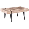 Image de Beliani Table Basse Rectangulaire avec Plateau en MDF Effet Bois Clair et Pieds Noirs pour Salon au Style Moderne et Industriel