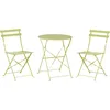 Image de Beliani Salon de Jardin Bistrot Table et 2 Chaises en Acier Vert Citron Pliable Fiori