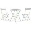 Image de Beliani Salon de Jardin Bistrot Table et 2 Chaises en Acier Gris Pliable avec Patins Fiori