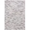 Image de Beliani Tapis Poil Ras Gris en Cuir 160 x 230 cm Intérieur Moderne Motif Parquet