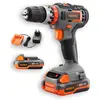 Image de Perceuse-visseuse à percussion sans fil 20V FX-E1SBS20 avec 2 batteries Li-Ion 2Ah, 1 chargeur 1A et un coffret de transport - Appareil de forage sans fil - contrôle de vitesse