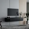 Image de Makika Meuble TV Table de télévision - 2 possibilités de Montage Suspendu Support TV - Banc TV Moderne pour téléviseurs Centre de Divertissement Salon Salle de Séjour Intérieur - Noir Brillant