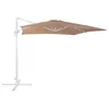 Image de Beliani Parasol de Jardin ou de Terrasse Carré Beige Marron avec Pied Blanc, Toile 250 x 250 cm cm Anti UV et Rotation à 360