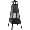 Image de Cheminée de Jardin en Acier Noir 41 x 41 x 100 cm avec Accessoires, Braséro au Design Traditionnel et Minimaliste Beliani
