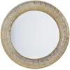 Image de Beliani Miroir Murale de Forme Ronde fabriqué en Métal Doré avec Finition Précise 80 cm de Diamètre pour Salon ou Hall d'Entrée