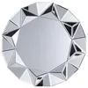 Image de Beliani Miroir Mural de Forme Ronde 77 cm de diamètre avec Cadre en Panneau à Particule Argenté Motif Abstrait pour Salon et Hall d'Entrée
