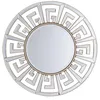 Image de Beliani Miroir Mural de Forme Ronde au Cadre Doré avec Motif Maya pour Salon ou Chambre Bohème et Glamour