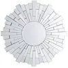 Image de Beliani Miroir Mural Rond avec Cadre Décoratif Motif Abstrait de Couleur Argenté pour Salon et Chambre Contemporain ou Moderne