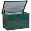 Image de Beliani Coffre de Rangement Extérieur 100 x 62 cm 300 Litres en Acier Galvanisé Vert Idéal pour les Accessoires de Jardin Durable et Décoratif