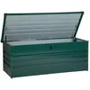 Image de Beliani Coffre de Rangement Extérieur 165 x 70 cm 600 Litres en Acier Galvanisé Vert Idéal pour les Accessoires de Jardin Durable et Décoratif