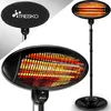 Image de TRESKO Radiateur infrarouge sur pied 2000W | Chauffage radiant électrique pour terrasse | intérieur et extérieur | 3 Niveaux de Chaleur