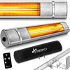 Image de TRESKO Radiateur infrarouge extérieur 2000W | Chauffage radiant terrasse | murale | inclination | télecommande | 3 niveaux | intérieur et extérieur (Argent)