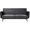 Image de Beliani Canapé Convertible Clic Clac 3 Places en Velours Noir avec Espace de Couchage Confortable Idéal pour Salon au Style Glamour et Rétro