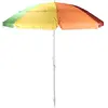 Image de Parasol coloré 220 cm avec manchon de fond   Protection UV 50+   Parasol de plage avec articulation pliante, multicolore