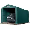 Image de Wikinger Tente-Garage 4x8 m Tente de Stockage carport Porte d'env. 3,5x3,5 m pour Bateaux, Campeur, Tracteur, Vert