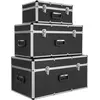 Image de Arebos Set de 3 Valises de Transport en Aluminium   200 L Volume Total, Verrouillables, Imperméables, Construction Renforcée, Utilisation Universelle | Boîtes de Transport