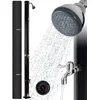Image de AREBOS Douche Solaire| 20 litres | 221cm | avec thermomètre intégré | pommeau de Douche Rond | avec Douche de Pied | Douche de Jardin avec raccord pour Tuyau d'arrosage | Technologie Snap-in Noir