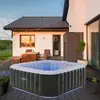 Image de Arebos Spa Gonflable | Gonflable Automatique | Intérieur et extérieur | 185x185cm | 6 Personnes | Bande Lumineuse LED | 130 Jets de Massage | 910 L | avec Couvercle | Bubble Spa & Wellness Massage