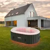 Image de Arebos Spa Gonflable avec éclairage LED | Gonflable | Intérieur & Extérieur | 190x120 cm Ovale | 2 Personnes | 90 Jets de Massage | avec Chauffage | 550 litres | Couverture Incluse | Bubble Spa
