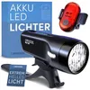 Image de Büchel BLC 720 Kit d'éclairage pour vélo I 70/30/15 Lux I Homologué StVZO avec jusqu'à 14 heures d'autonomie I Lumière de vélo rechargeable LED pour avant + arrière I Feu arrière de vélo avant I Micro
