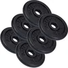 Image de ScSPORTS® Disques d'Haltères - Set de 2/4/5/10/15/20 kg, en Fonte, Ø 30/31 mm, Adaptés au Sol, Noir - Jeu de Poids d'Haltères, Disques de Fitness, Haltères Longs
