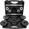 Image de ScSPORTS® Jeu d’Haltères avec Valise - 10/15/20 kg, Chromées, Antidérapantes, Plaques en Fonte, 30/31 mm, Noir/Argenté - Set de Poids, Musculation, Gym (10 KG + 2 x Haltère (Noir))
