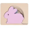 Image de Kindsgut Jeu d’éveil Puzzle Animaux, Puzzle à étages, Jouet de motricité en Bois, Taille Pratique pour la Maison et Le Voyage, Lapin